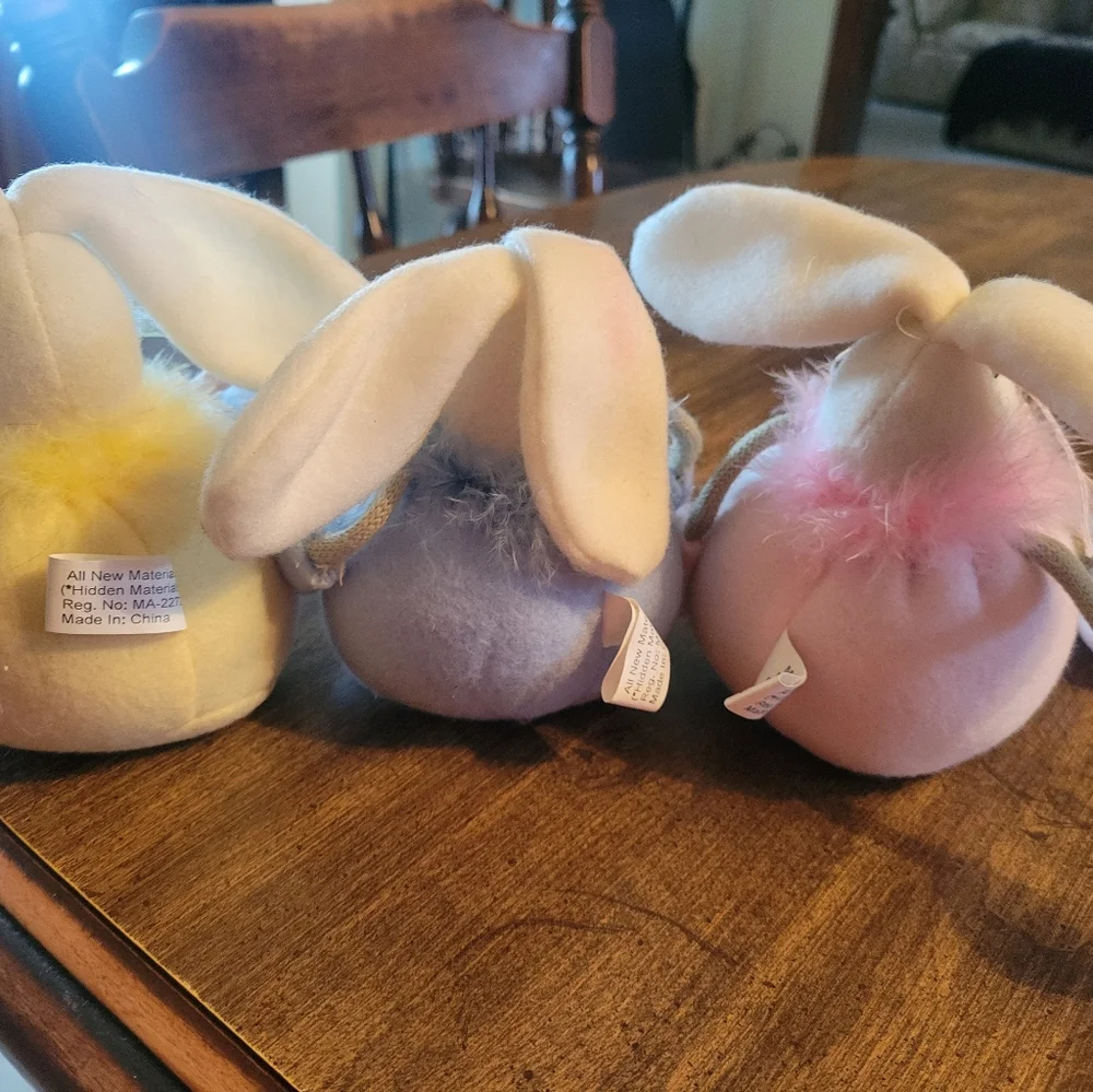 Easter Bunny Plush Set - Pink, Blue, Yellow